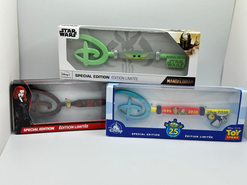 Disney Special Edition Key Set of 3- Toy Story, Mandalorian, Black Widow NWT